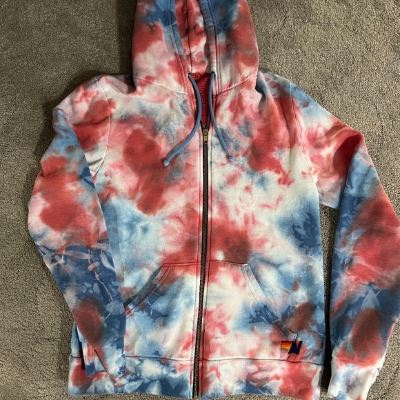 Tie Dye Aviator Nation Zip Hoodie - Picture 1 of 7
